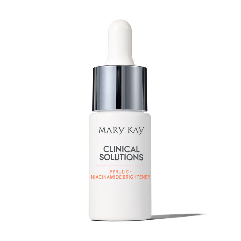 Bottle of Clinical Solutions Ferulic + Niacinamide Brightener from the Best-in-Brightness Bundle standing against a plain background