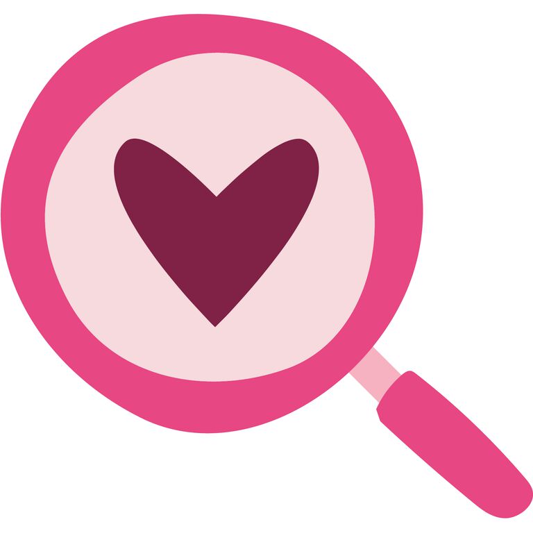 Ilustraci&oacute;n rosa de una lupa de Mary Kay.