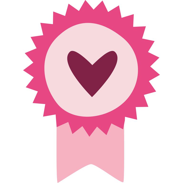 Ilustraci&oacute;n rosa de Mary Kay de una cinta de premio.