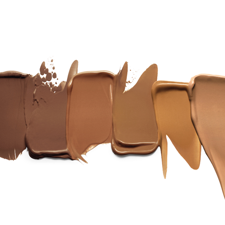 Variedad de muestras de tonos medios y oscuros de la Base de Maquillaje TimeWise&reg; 3D&trade; acabado mate