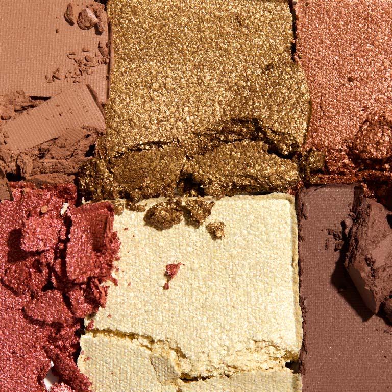Texturas de las sombras incluidas en la paleta de sombras Inner Fire.