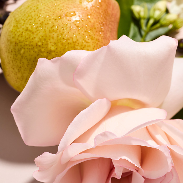 Pera jugosa, rosa y jazm&iacute;n, ingredientes de Mary Kay Confidently You Eau de Parfum.